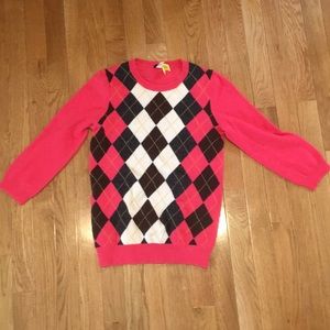 Small pick argyle jcrew sweater